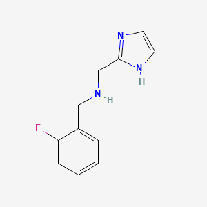 molecular formula C11H12FN3 B13261063 [(2-Fluorophenyl)methyl](1H-imidazol-2-ylmethyl)amine 