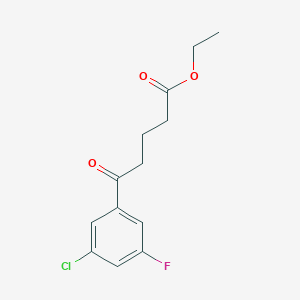 molecular formula C13H14ClFO3 B1326109 Ethyl 5-(3-chloro-5-fluorophenyl)-5-oxovalerate CAS No. 951889-93-3