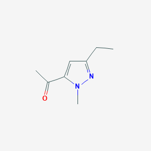 molecular formula C8H12N2O B13261091 1-(3-Ethyl-1-methyl-1H-pyrazol-5-YL)ethan-1-one 