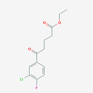 molecular formula C13H14ClFO3 B1326112 Ethyl 5-(3-chloro-4-fluorophenyl)-5-oxovalerate CAS No. 951890-06-5