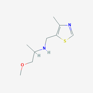 molecular formula C9H16N2OS B13261120 (1-Methoxypropan-2-yl)[(4-methyl-1,3-thiazol-5-yl)methyl]amine 