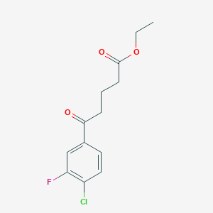 molecular formula C13H14ClFO3 B1326114 Ethyl 5-(4-chloro-3-fluorophenyl)-5-oxovalerate CAS No. 951890-09-8