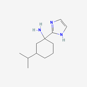 molecular formula C12H21N3 B13261158 1-(1H-Imidazol-2-yl)-3-(propan-2-yl)cyclohexan-1-amine 