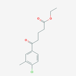 molecular formula C14H17ClO3 B1326116 Ethyl 5-(4-chloro-3-methylphenyl)-5-oxovalerate CAS No. 951890-15-6