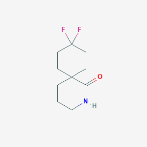 molecular formula C10H15F2NO B13261166 9,9-Difluoro-2-aza-spiro[5.5]undecan-1-one 