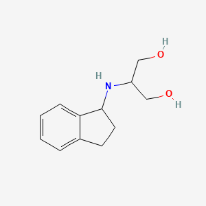 molecular formula C12H17NO2 B13261187 2-[(2,3-Dihydro-1H-inden-1-yl)amino]propane-1,3-diol 