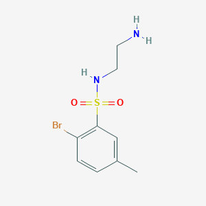 molecular formula C9H13BrN2O2S B13261219 N-(2-Aminoethyl)-2-bromo-5-methylbenzene-1-sulfonamide 