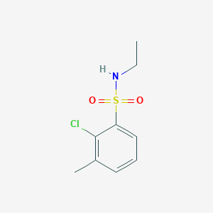 molecular formula C9H12ClNO2S B13261273 2-Chloro-N-ethyl-3-methylbenzene-1-sulfonamide 