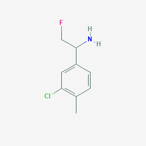 molecular formula C9H11ClFN B13261280 1-(3-Chloro-4-methylphenyl)-2-fluoroethan-1-amine 