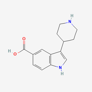 molecular formula C14H16N2O2 B13261289 3-(piperidin-4-yl)-1H-indole-5-carboxylic acid 