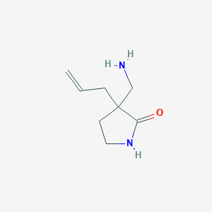 molecular formula C8H14N2O B13261313 3-(Aminomethyl)-3-(prop-2-en-1-yl)pyrrolidin-2-one 