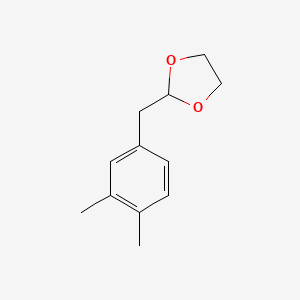 molecular formula C12H16O2 B1326132 3,4-二甲基-1-(1,3-二氧戊环-2-基甲基)苯 CAS No. 898759-39-2