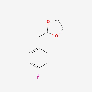 molecular formula C10H11FO2 B1326133 4-(1,3-二氧杂环戊烷-2-基甲基)-1-氟苯 CAS No. 760211-55-0