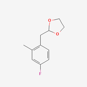 B1326135 2-[(4-Fluoro-2-methylphenyl)methyl]-1,3-dioxolane CAS No. 898759-57-4