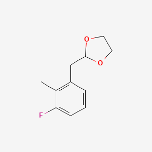 B1326136 2-[(3-Fluoro-2-methylphenyl)methyl]-1,3-dioxolane CAS No. 898759-60-9
