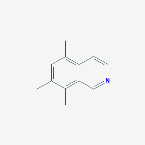 molecular formula C12H13N B13261388 5,7,8-Trimethylisoquinoline 