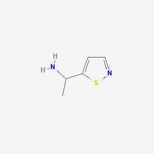 molecular formula C5H8N2S B13261394 1-(1,2-Thiazol-5-yl)ethan-1-amine 