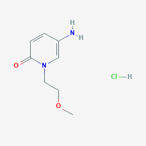 molecular formula C8H13ClN2O2 B13261476 5-Amino-1-(2-methoxyethyl)-1,2-dihydropyridin-2-one hydrochloride 