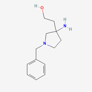 molecular formula C13H20N2O B13261499 2-(3-Amino-1-benzylpyrrolidin-3-yl)ethan-1-ol 