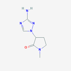 molecular formula C7H11N5O B13261508 3-(3-amino-1H-1,2,4-triazol-1-yl)-1-methylpyrrolidin-2-one 