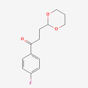 molecular formula C13H15FO3 B1326151 3-(1,3-Dioxan-2-YL)-4'-fluoropropiophenone CAS No. 898786-02-2