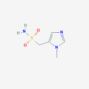 molecular formula C5H9N3O2S B13261542 (1-methyl-1H-imidazol-5-yl)methanesulfonamide 