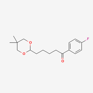 molecular formula C17H23FO3 B1326155 5-(5,5-Dimethyl-1,3-dioxan-2-YL)-4'-fluorovalerophenone CAS No. 898786-18-0