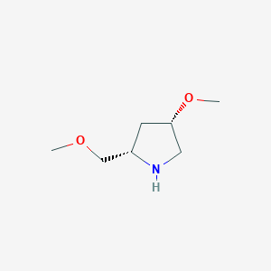 molecular formula C7H15NO2 B13261583 (2S,4S)-4-Methoxy-2-(methoxymethyl)pyrrolidine 