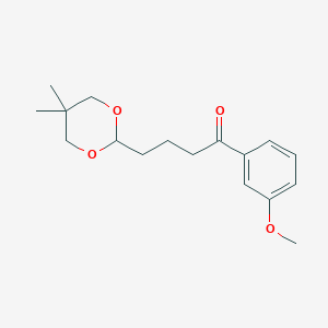 B1326159 4-(5,5-Dimethyl-1,3-dioxan-2-YL)-3'-methoxybutyrophenone CAS No. 898786-42-0