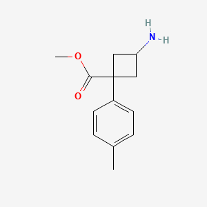 molecular formula C13H17NO2 B13261600 Methyl 3-amino-1-(4-methylphenyl)cyclobutane-1-carboxylate 