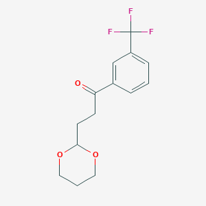B1326161 3-(1,3-Dioxan-2-YL)-3'-trifluoromethylpropiophenone CAS No. 898786-57-7