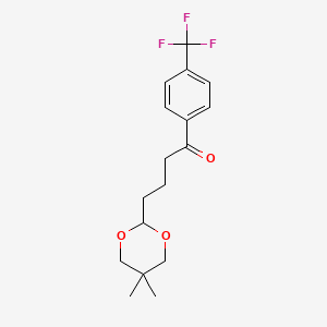 molecular formula C17H21F3O3 B1326164 4-(5,5-Dimethyl-1,3-dioxan-2-YL)-4'-trifluoromethylbutyrophenone CAS No. 898786-65-7