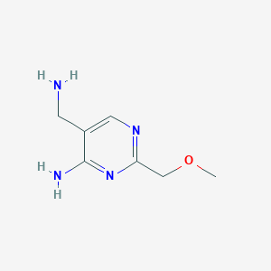 molecular formula C7H12N4O B13261662 5-(Aminomethyl)-2-(methoxymethyl)pyrimidin-4-amine 