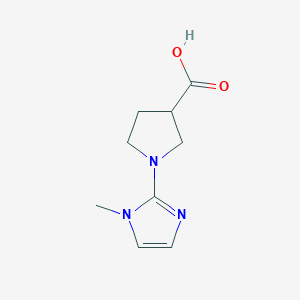 molecular formula C9H13N3O2 B13261673 1-(1-methyl-1H-imidazol-2-yl)pyrrolidine-3-carboxylic acid 