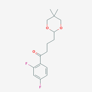 molecular formula C16H20F2O3 B1326171 2',4'-Difluoro-4-(5,5-dimethyl-1,3-dioxan-2-YL)butyrophenone CAS No. 898786-83-9