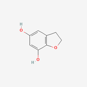 molecular formula C8H8O3 B13261730 2,3-Dihydro-1-benzofuran-5,7-diol 