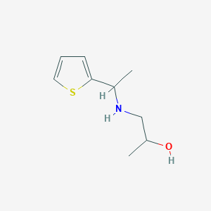 molecular formula C9H15NOS B13261746 1-{[1-(Thiophen-2-yl)ethyl]amino}propan-2-ol 