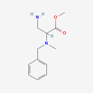 molecular formula C12H18N2O2 B13261748 Methyl 3-amino-2-(benzyl(methyl)amino)propanoate 