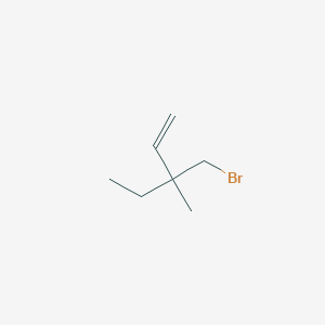 molecular formula C7H13Br B13261818 3-(Bromomethyl)-3-methylpent-1-ene 