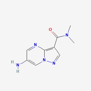 molecular formula C9H11N5O B13261834 6-Amino-N,N-dimethylpyrazolo[1,5-A]pyrimidine-3-carboxamide 