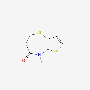 molecular formula C7H7NOS2 B13261836 5H,6H,7H,8H-Thieno[3,2-b][1,4]thiazepin-7-one CAS No. 181145-32-4