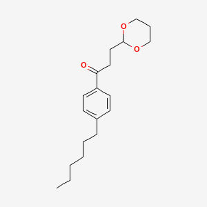 molecular formula C19H28O3 B1326187 3-(1,3-Dioxan-2-YL)-4'-hexylpropiophenone CAS No. 898787-17-2
