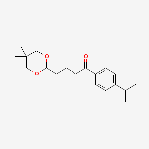 molecular formula C19H28O3 B1326189 4-(5,5-Dimethyl-1,3-dioxan-2-YL)-4'-isopropylbutyrophenone CAS No. 898755-59-4