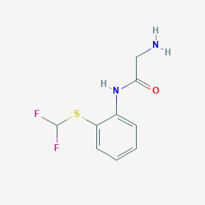 molecular formula C9H10F2N2OS B13261891 2-Amino-N-{2-[(difluoromethyl)sulfanyl]phenyl}acetamide 