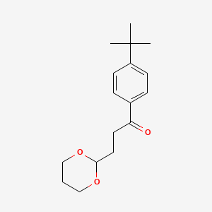 molecular formula C17H24O3 B1326190 4'-Tert-butyl-3-(1,3-dioxan-2-YL)propiophenone CAS No. 884504-32-9