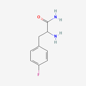 molecular formula C9H11FN2O B13261924 2-Amino-3-(4-fluorophenyl)propanamide CAS No. 17193-32-7