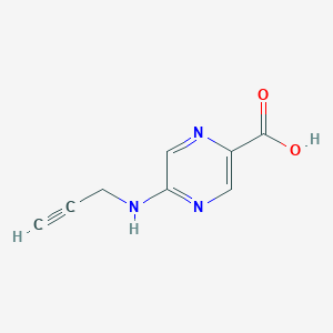 molecular formula C8H7N3O2 B13261958 5-(Prop-2-yn-1-ylamino)pyrazine-2-carboxylic acid 