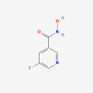 molecular formula C6H5FN2O2 B13261963 3-Pyridinecarboxamide, 5-fluoro-N-hydroxy- CAS No. 1582-86-1