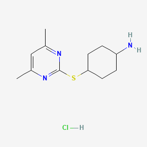 4-[(4,6-Dimethylpyrimidin-2-yl)sulfanyl]cyclohexan-1-amine hydrochloride