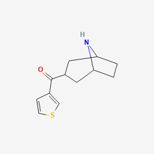 molecular formula C12H15NOS B13261997 3-(Thiophene-3-carbonyl)-8-azabicyclo[3.2.1]octane 